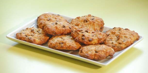 Galletas de almendra, plátano y chocolate - Postres fáciles